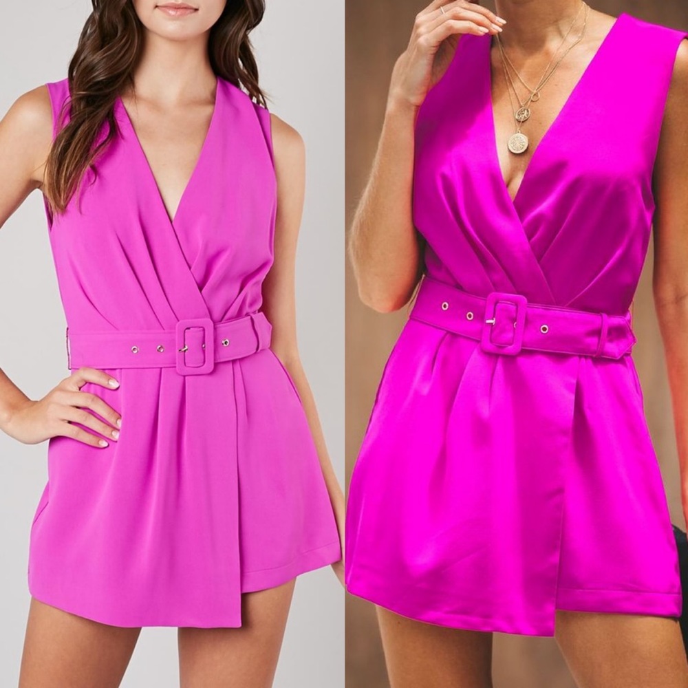 DO+BE Magenta Belted Sleeveless Romper